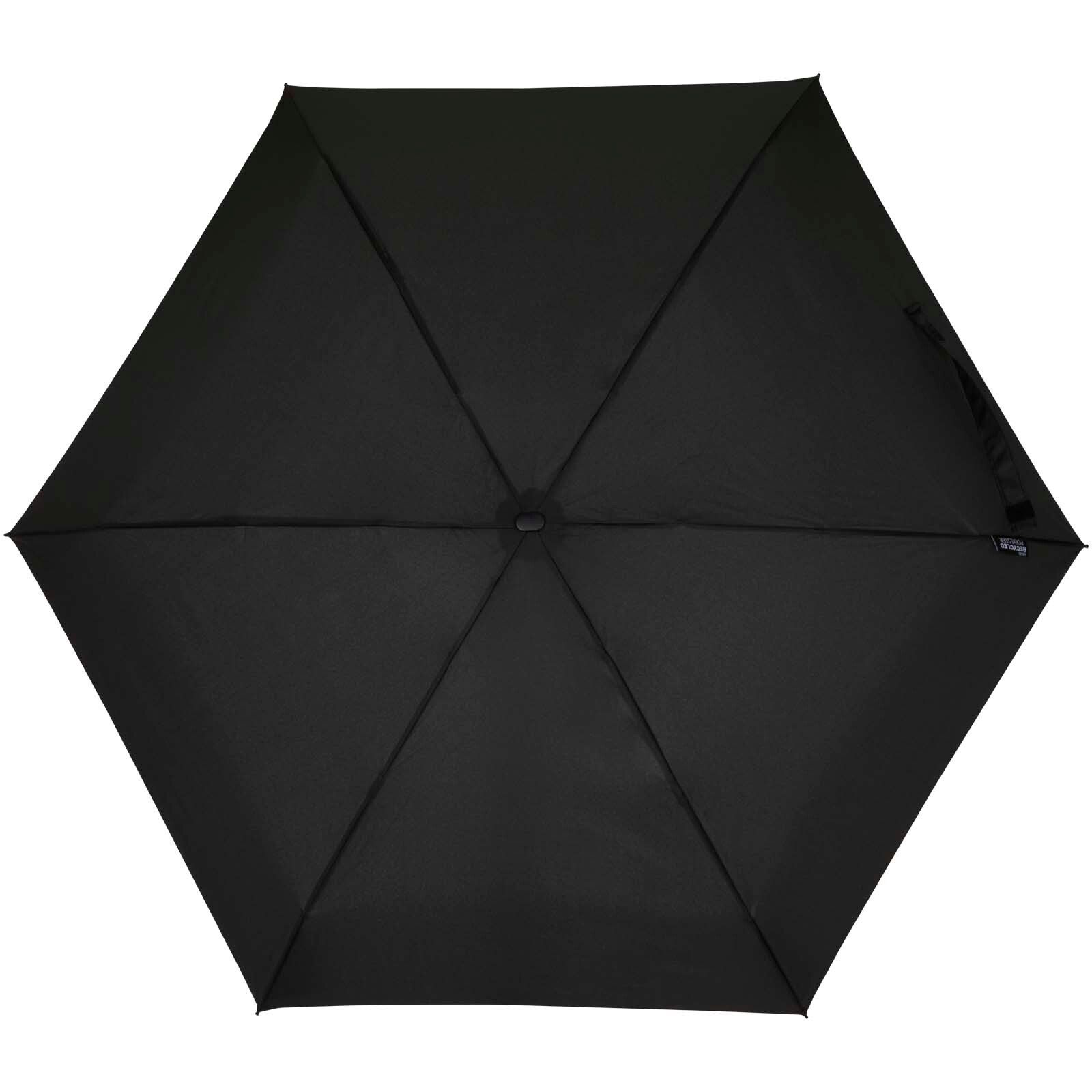 Jill 19" – zusammenklappbarer, kompakter 5-teiliger RPET-Regenschirm - schwarz-568