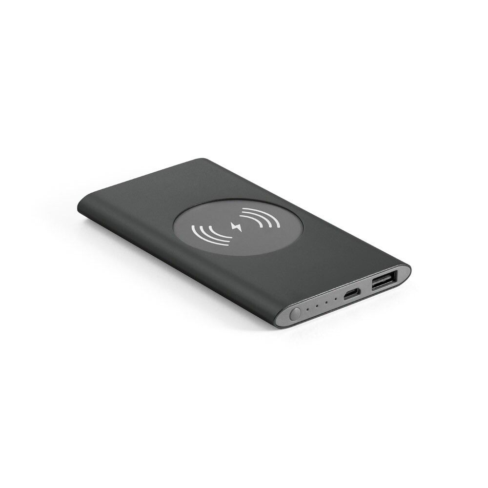 CASSINI Powerbank 4'000 mAh mit 5W Ladegerät aus recyceltem Aluminium - schwarz-676