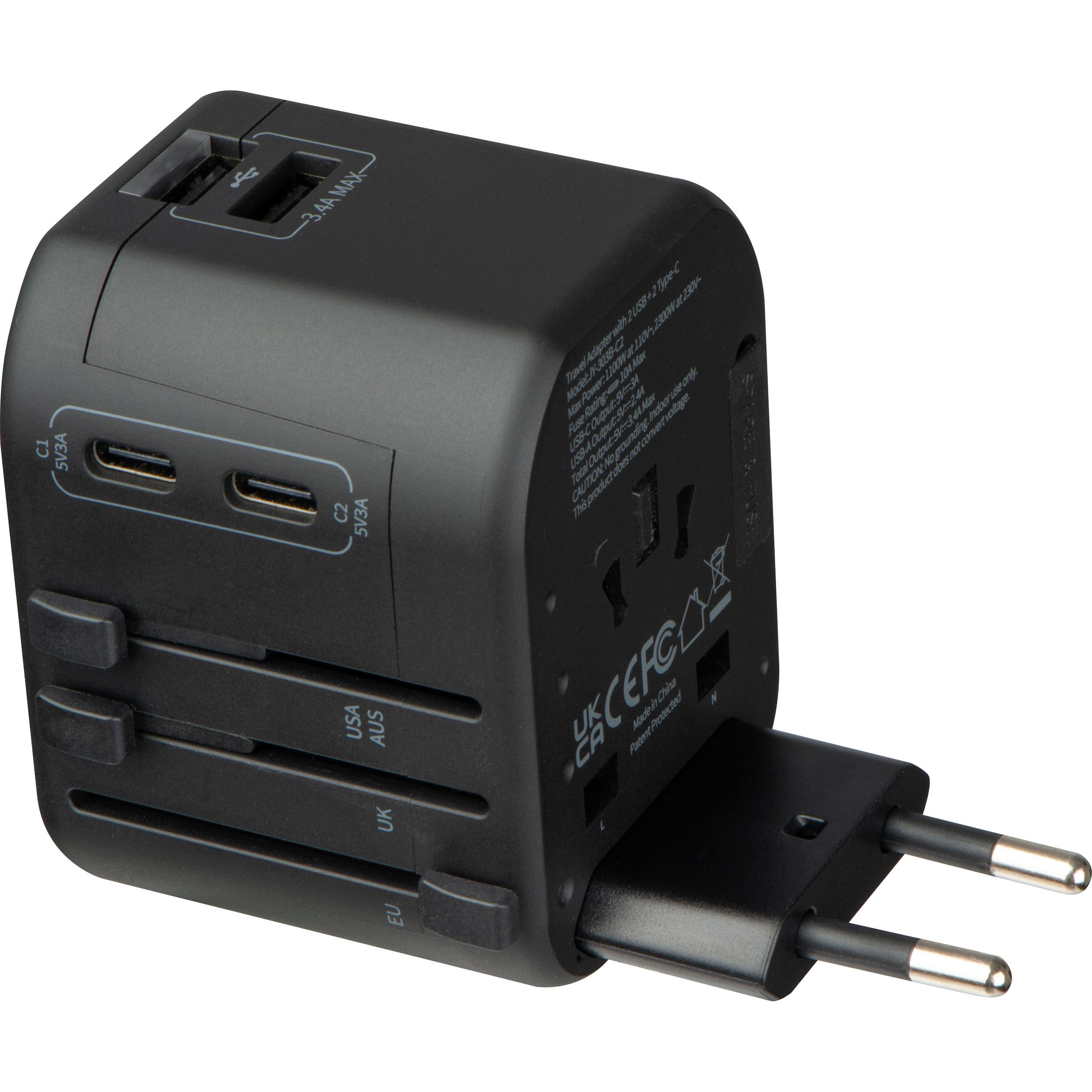 Reiseadapter Maracena - schwarz-615