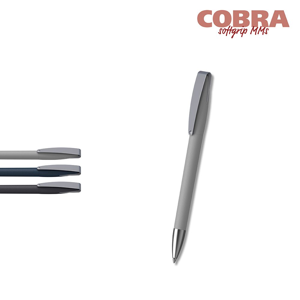 Drehkugelschreiber Cobra softgrip MMs - softgrip hellgrau-310