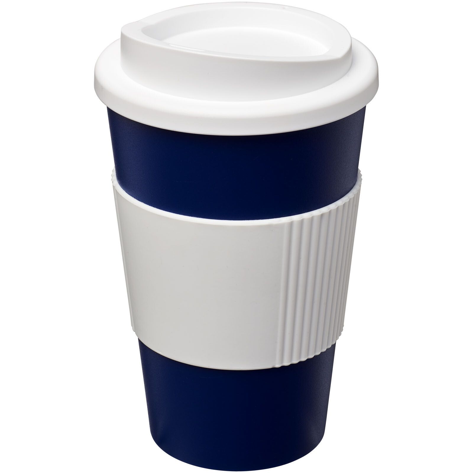 Americano 350 ml Isolierbecher mit Schutzring - blau -  weiss-134