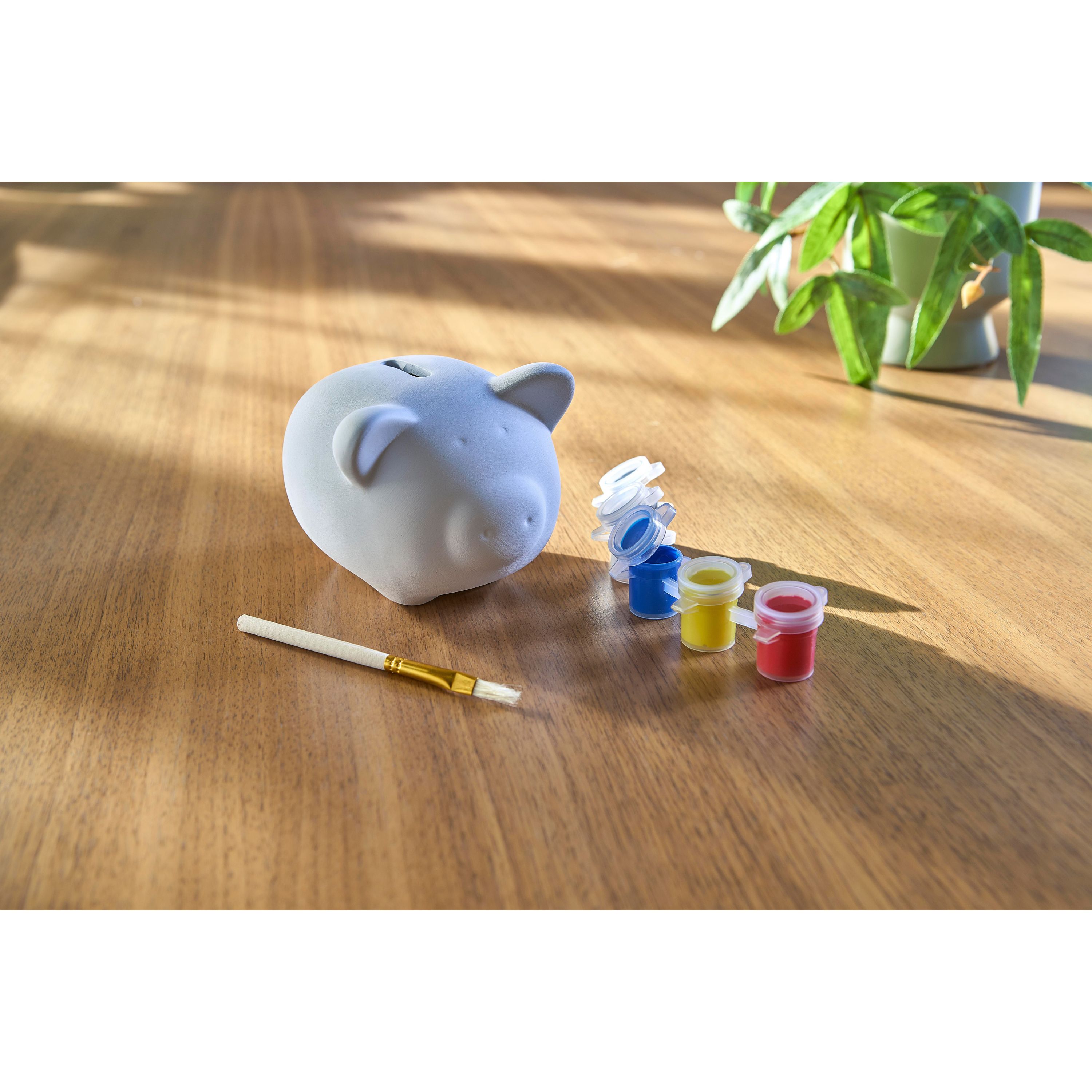 Sparschwein aus Gips Monika - weiß-356