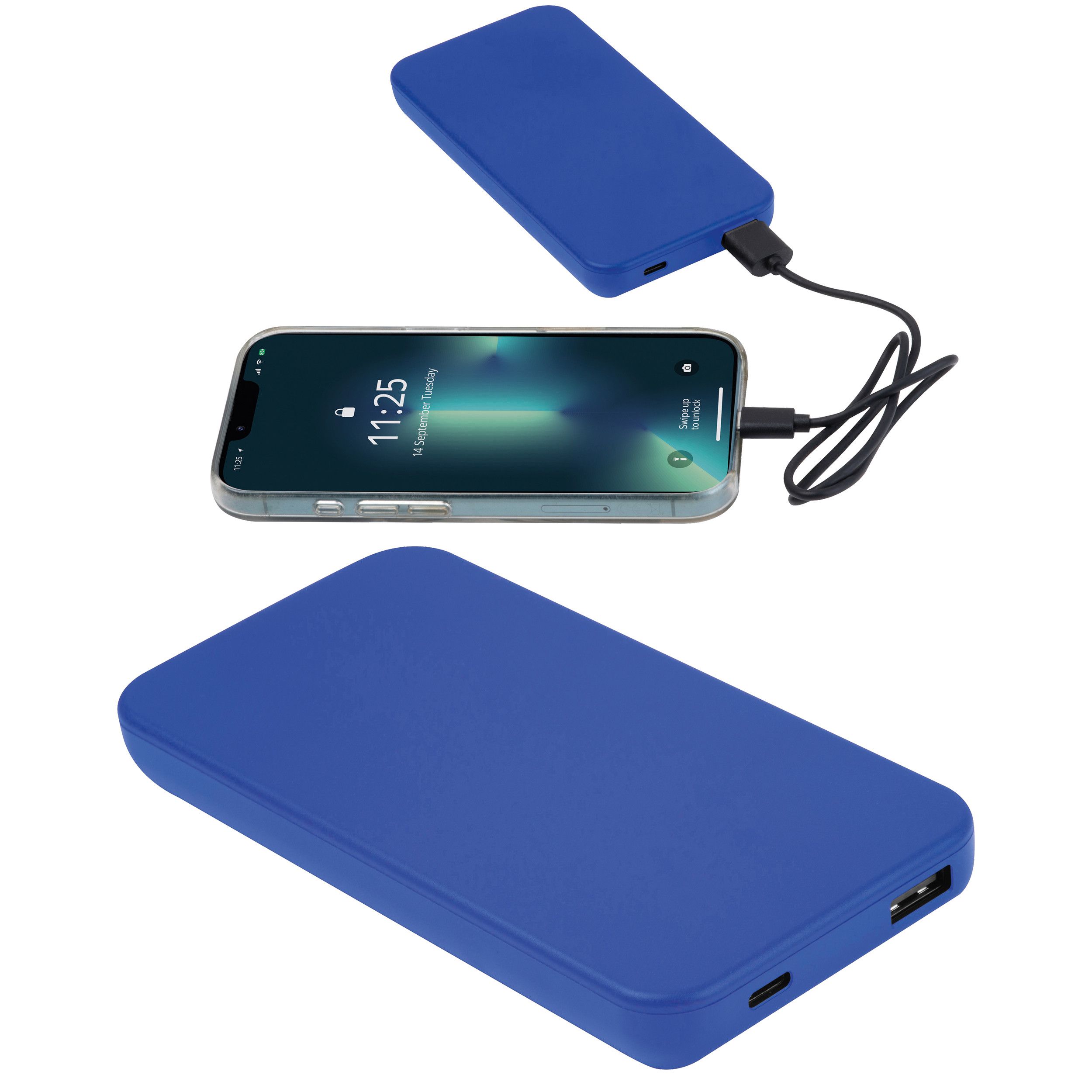 Recycelte Powerbank 10.000 mAh PRESTON - blau-48