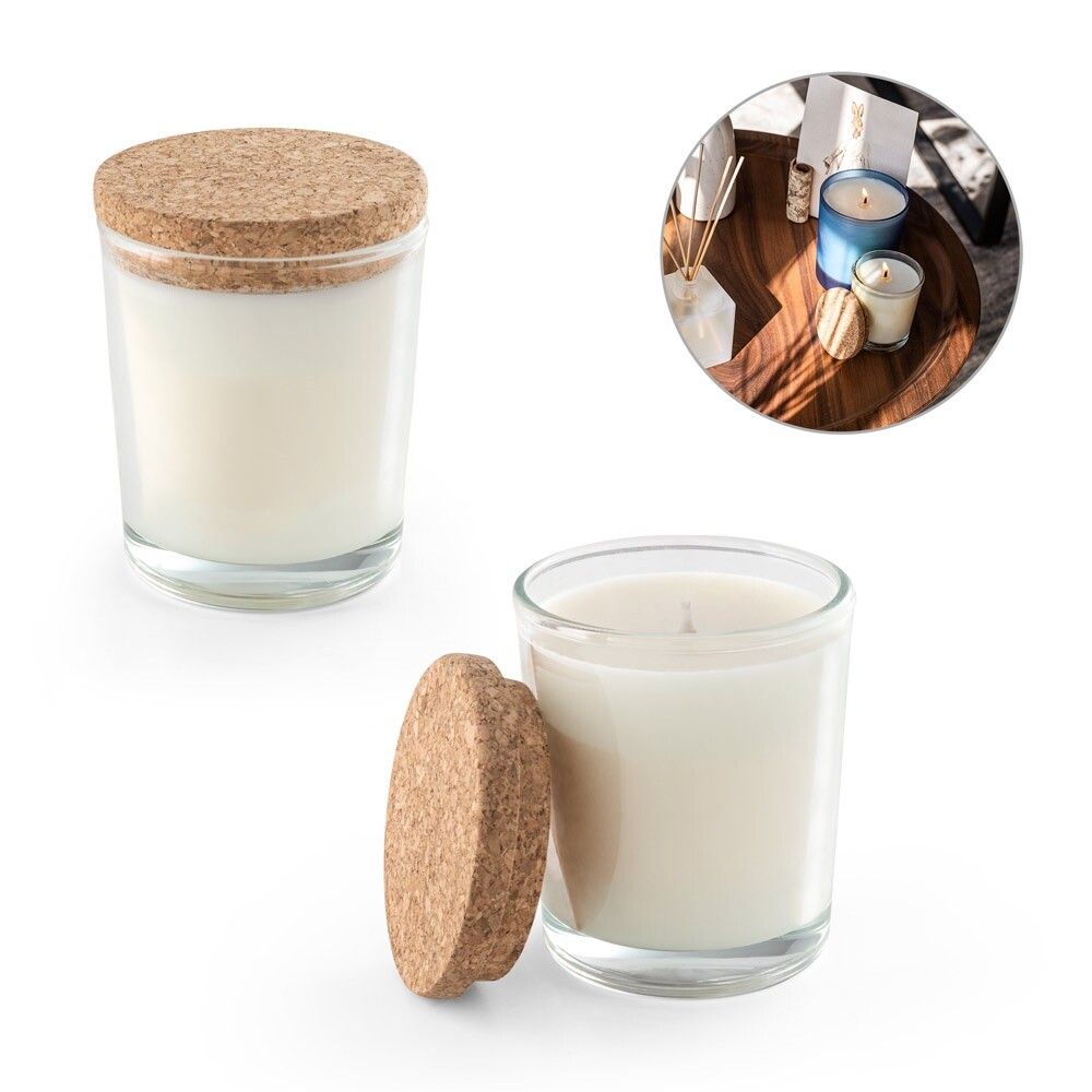ZEN 80 Aromatische Kerze in einem Glasbecher mit Korkdeckel 80 g - transparent-810
