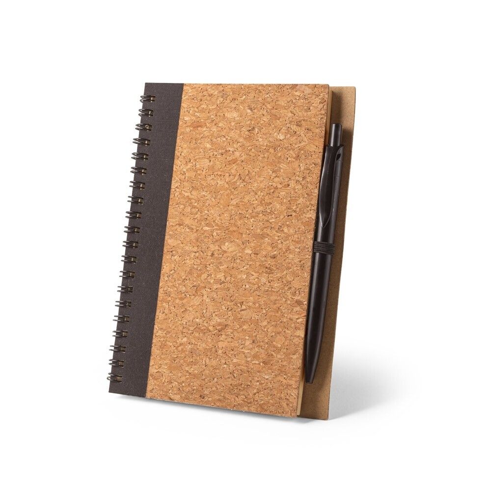 VICENTE B6-Notizbuch aus Kork und recyceltem Polyester (rPET) - schwarz-362