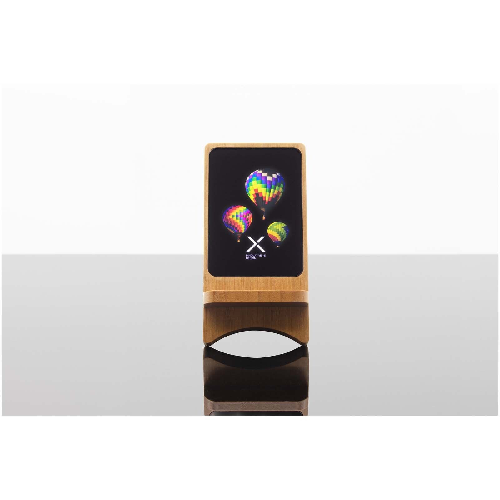 SCX.design W16 kabelloser 15-Watt-Ladeständer aus Holz mit Leuchtlogo - holz-75