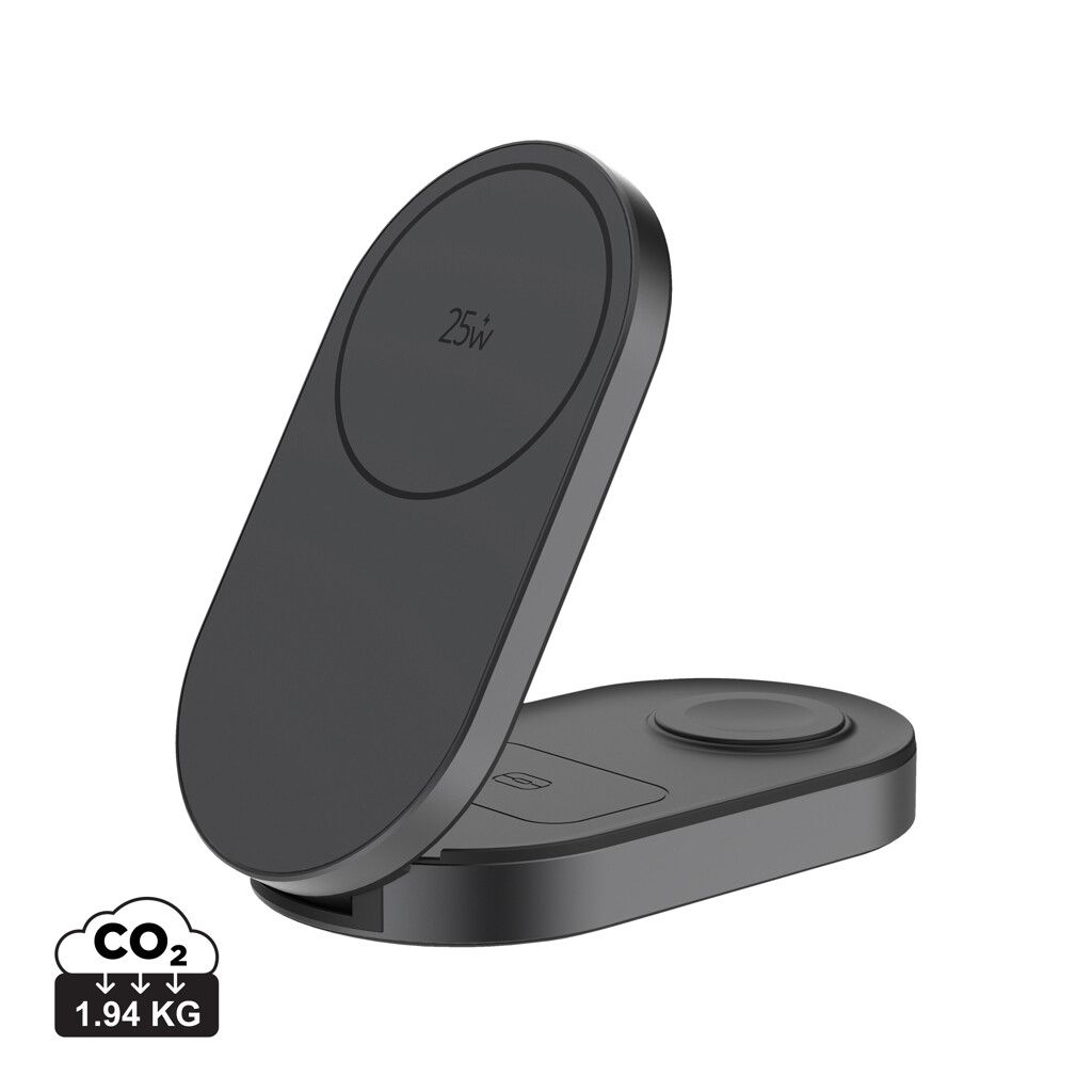 Quantum Ultra-Fast 3-in-1 25W faltbarer Wireless Charger - grau-856