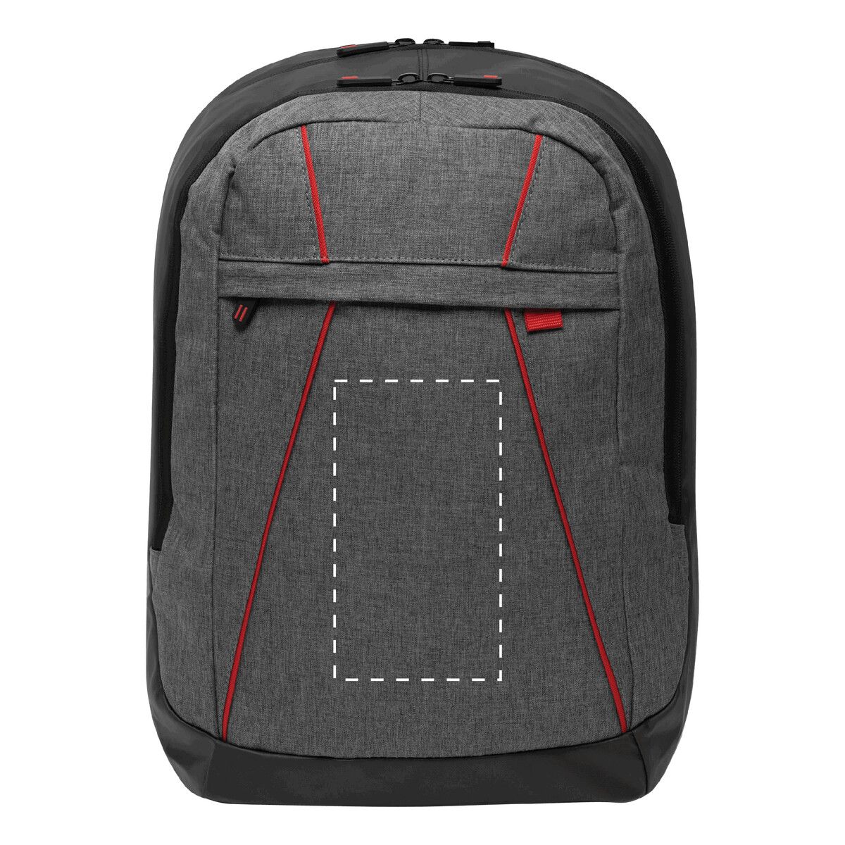 Veredelungsposition mittig auf der großen Vortasche vorne