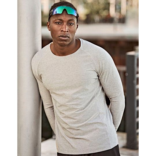 Long Sleeve CoolDry Tee - black melange-295