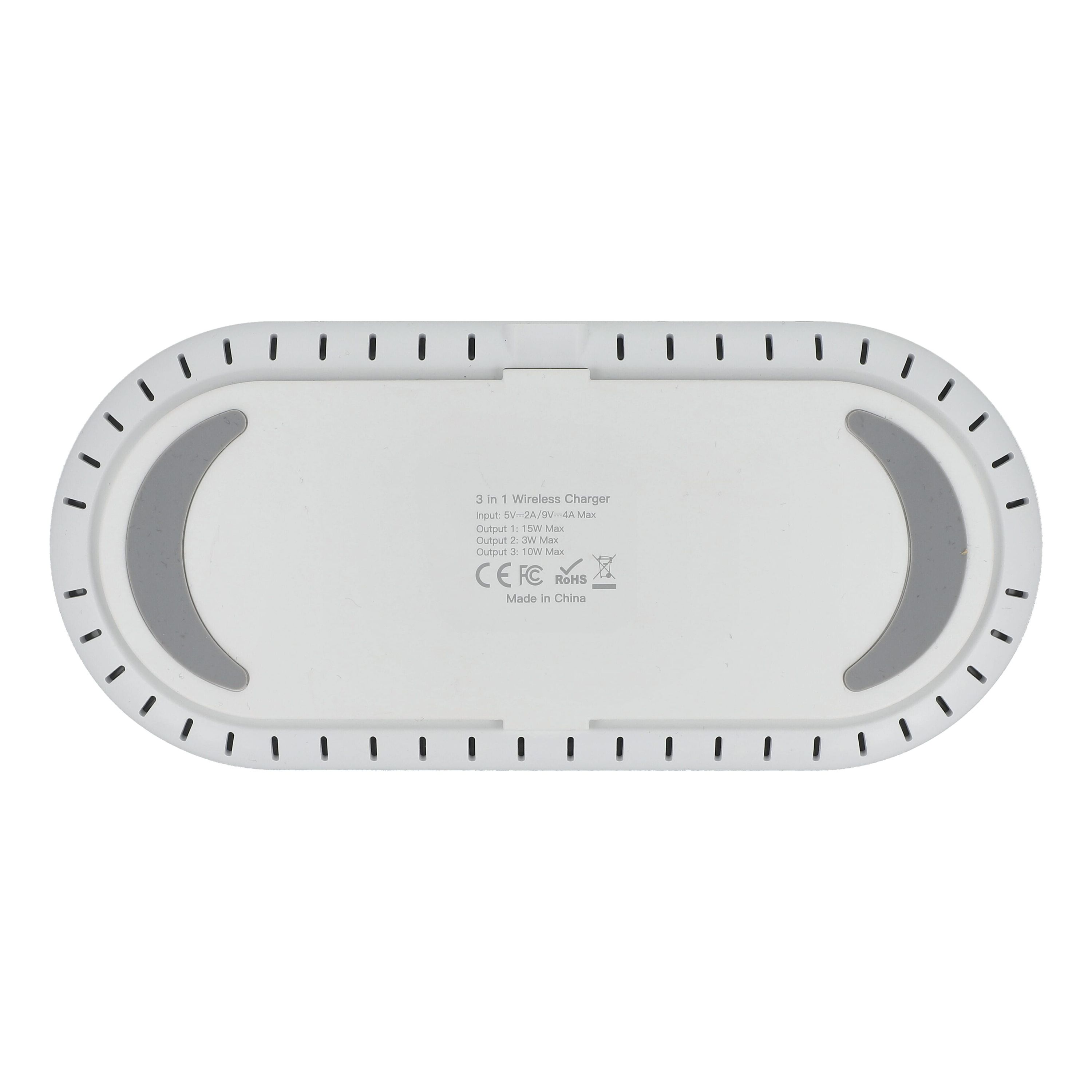 3-in-1 15 W Drahtloses Ladegerät für Handys, Apple Watch und AirPods. - weiss-646