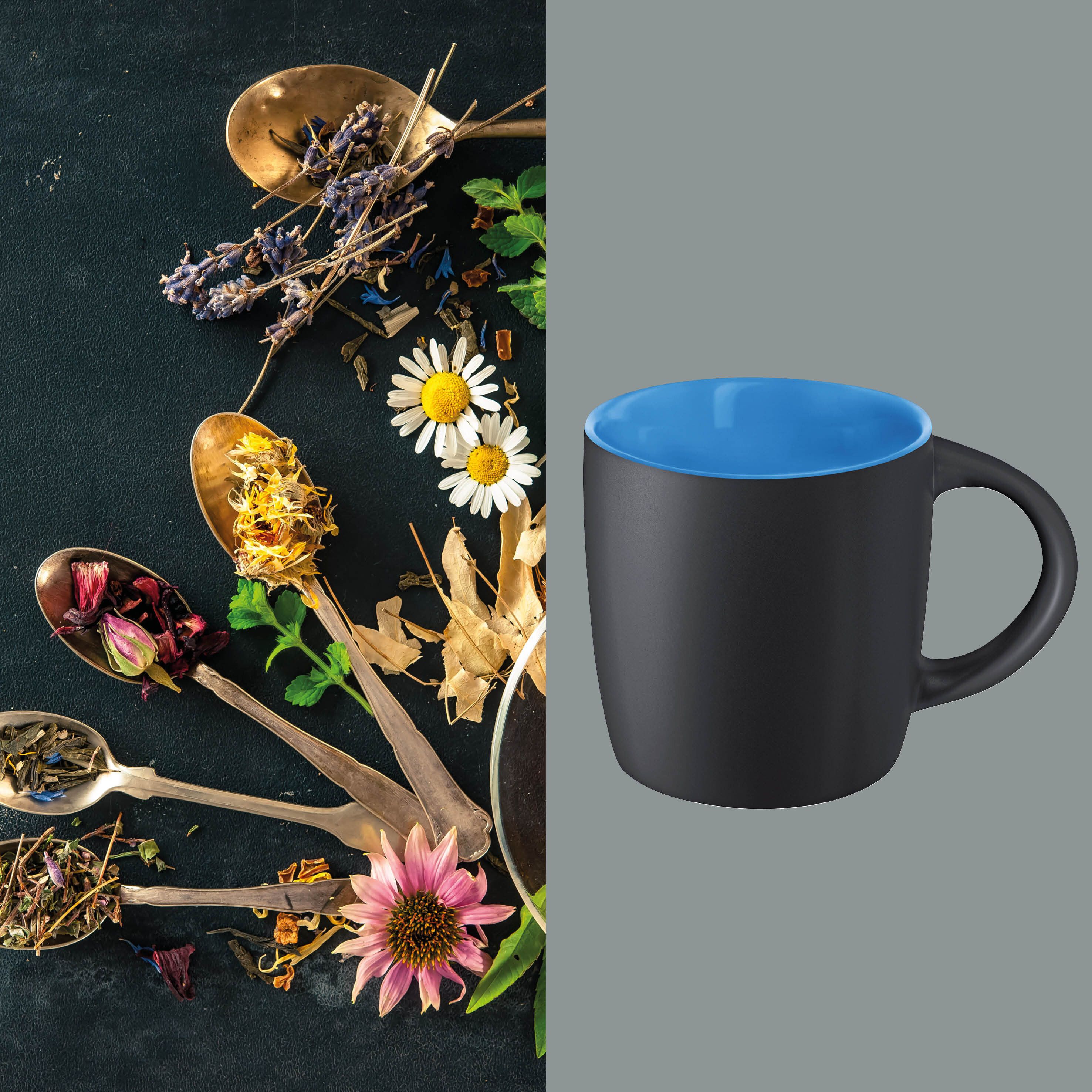 Ennia Black Inside Steinzeugtasse 250 ml - hellblau-620