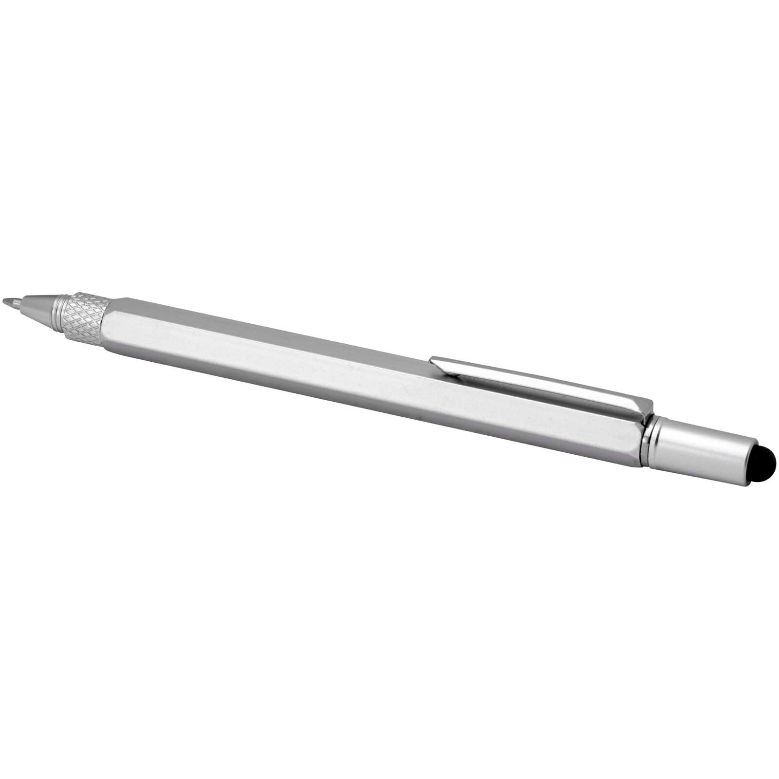 Dora Multifunktionsstift aus recyceltem Aluminium (schwarze Mine) - silber-439
