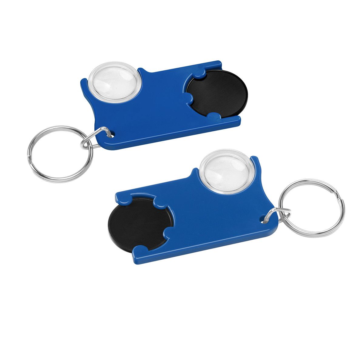 Chiphalter mit 1€-Chip und Lupe - schwarz, blau-294