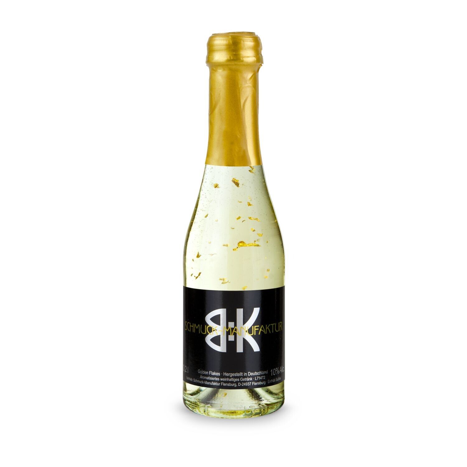 Piccolo Golden Flakes - Flasche klar, 0,2 l - Kapselfarbe Gold-853