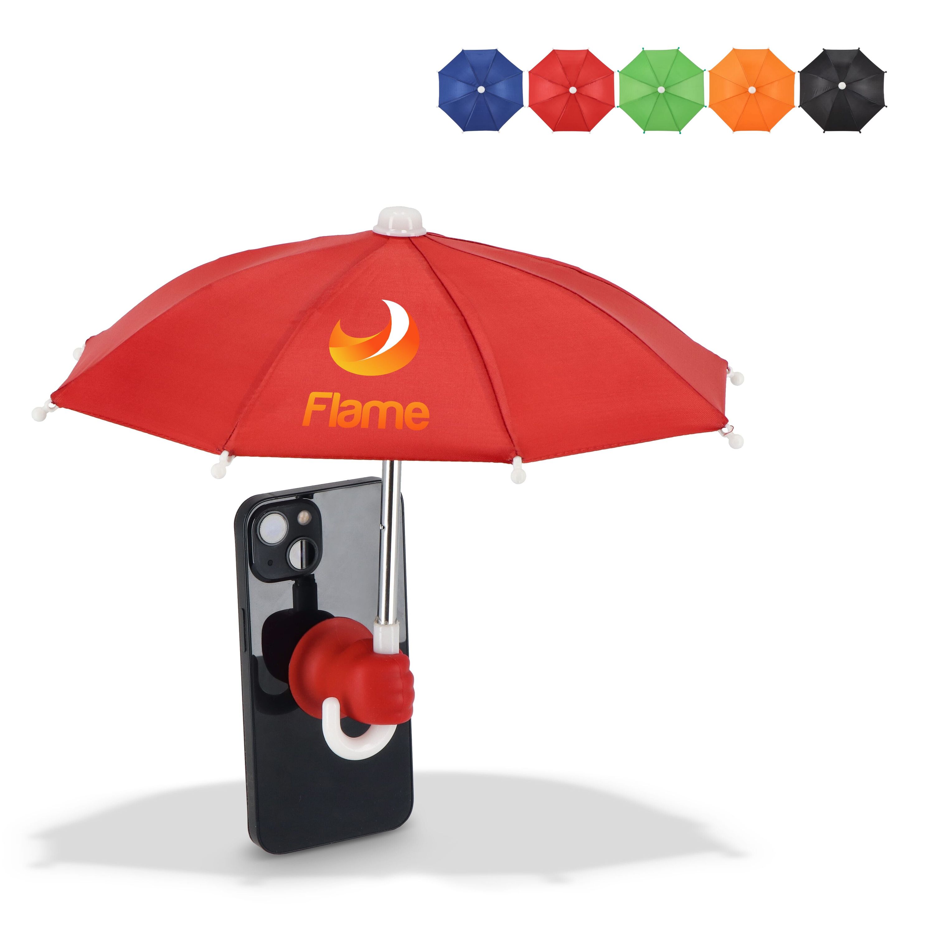 Telefon-Regenschirm mit Saugnapfhalterung  - rot-375