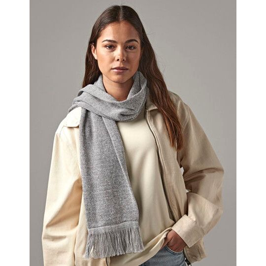 Classic Knitted Scarf - heather grey-640