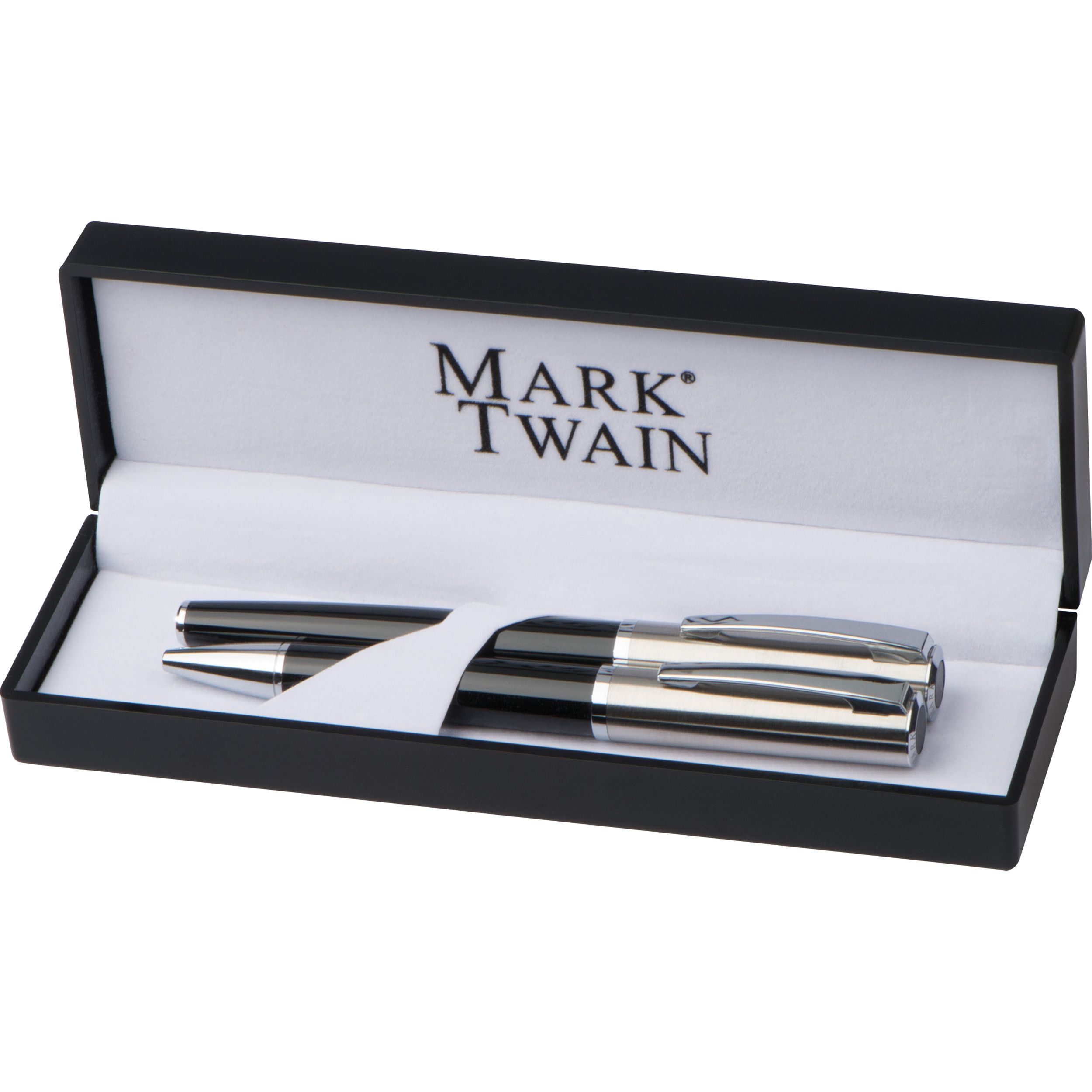 Mark Twain Schreibset Kugelschreiber und Rollerball - schwarz-112