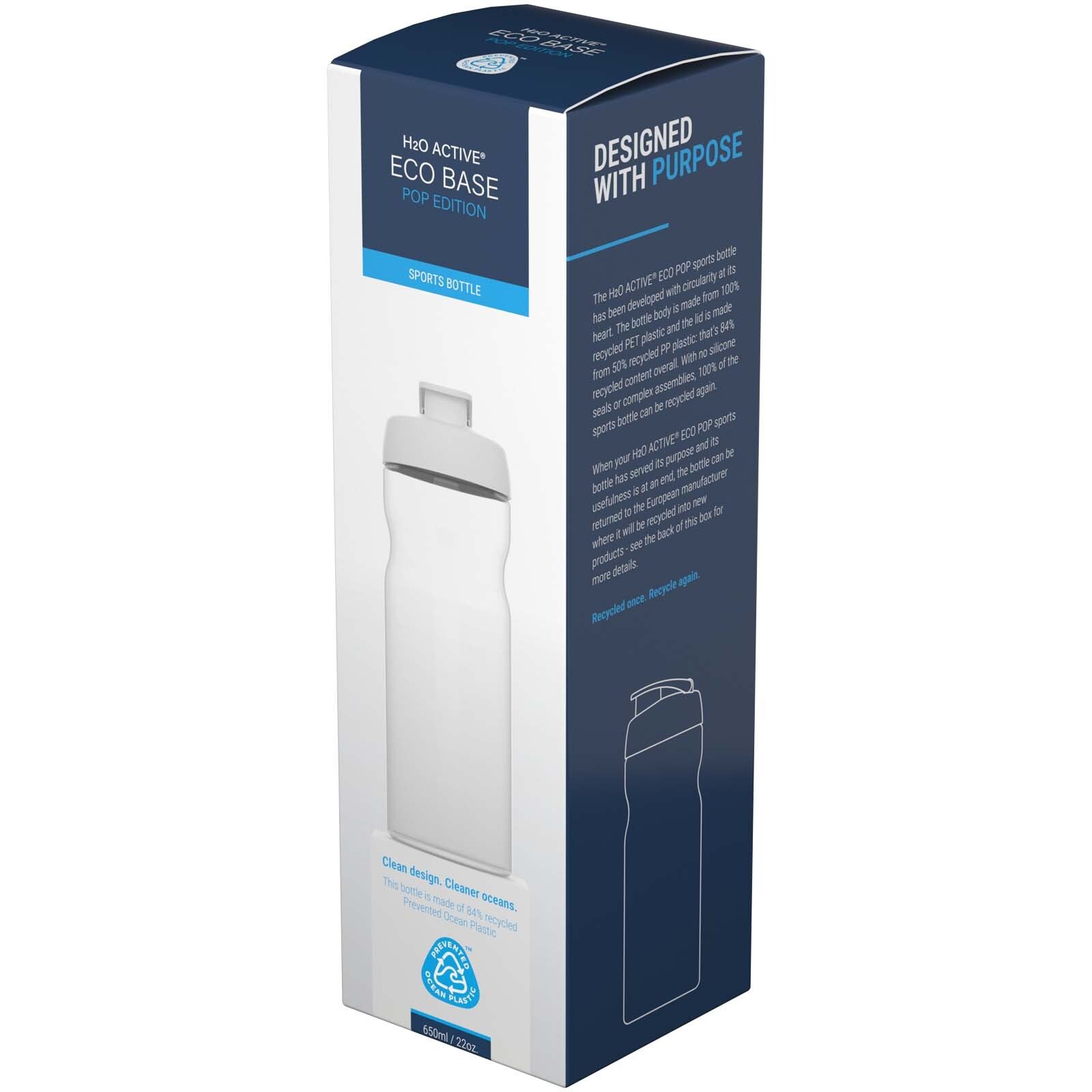 H2O Active Eco POP Base 650 ml Sportflasche mit Klappdeckel - kohle -  blau-614