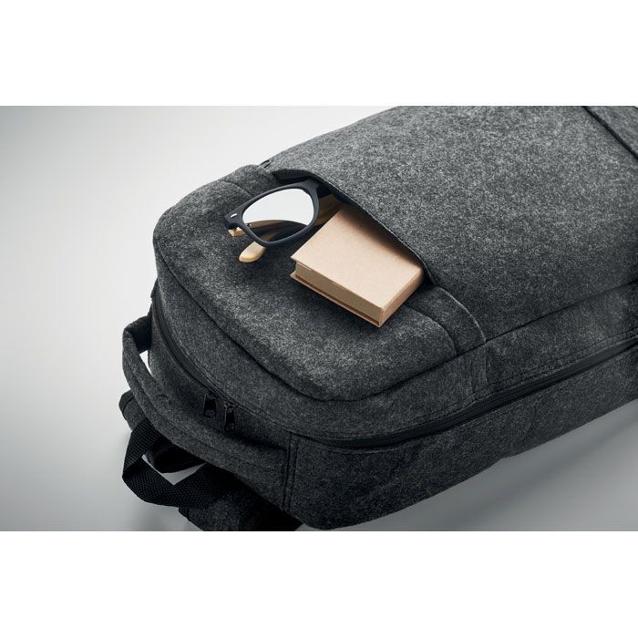 13" Laptop Rucksack RPET-Filz LLANA - steingrau-738