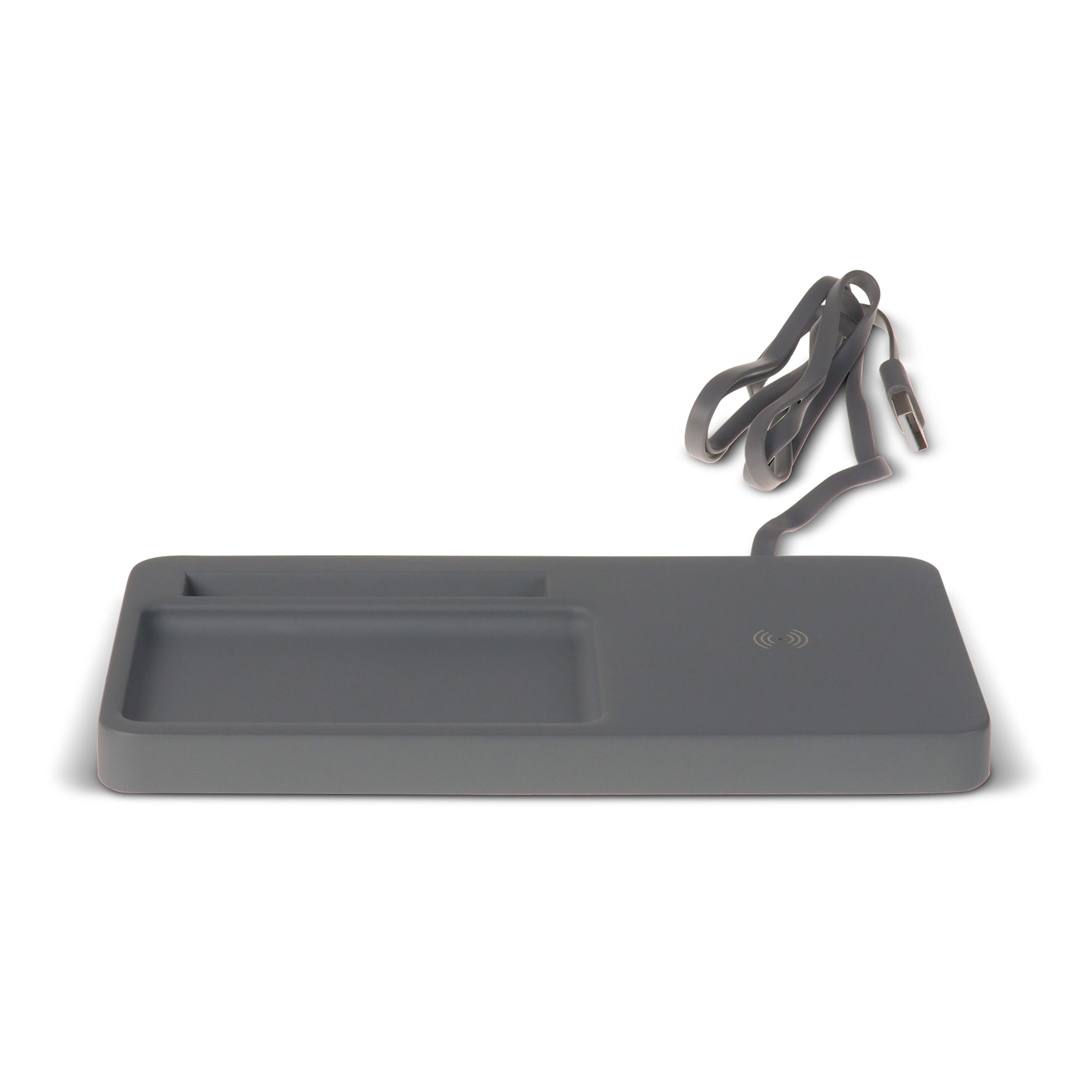 Limestone Desk organizer with wireless charger 5W - grau-90