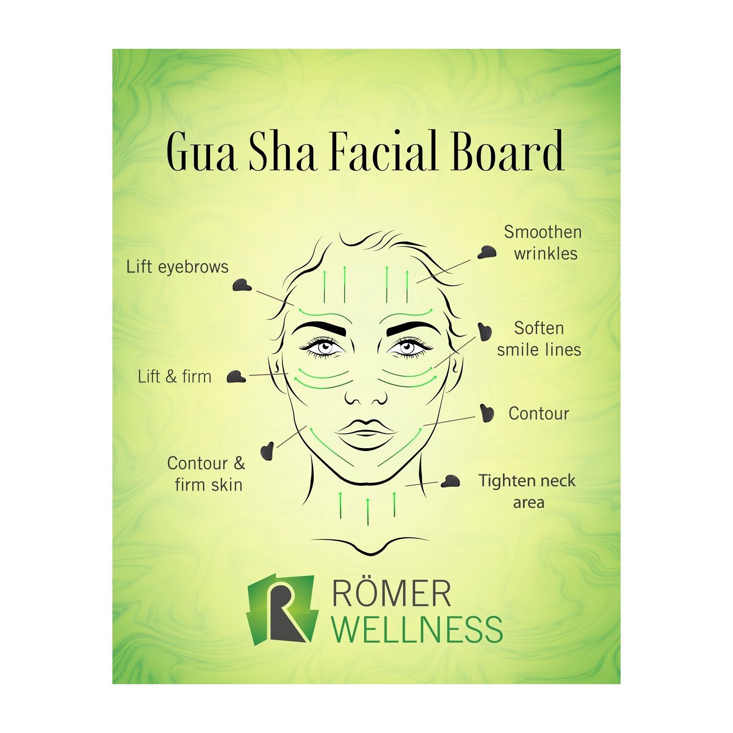 Massagestein Gua Sha Black Obsidian zur Wellness-Gesichtsmassage-681