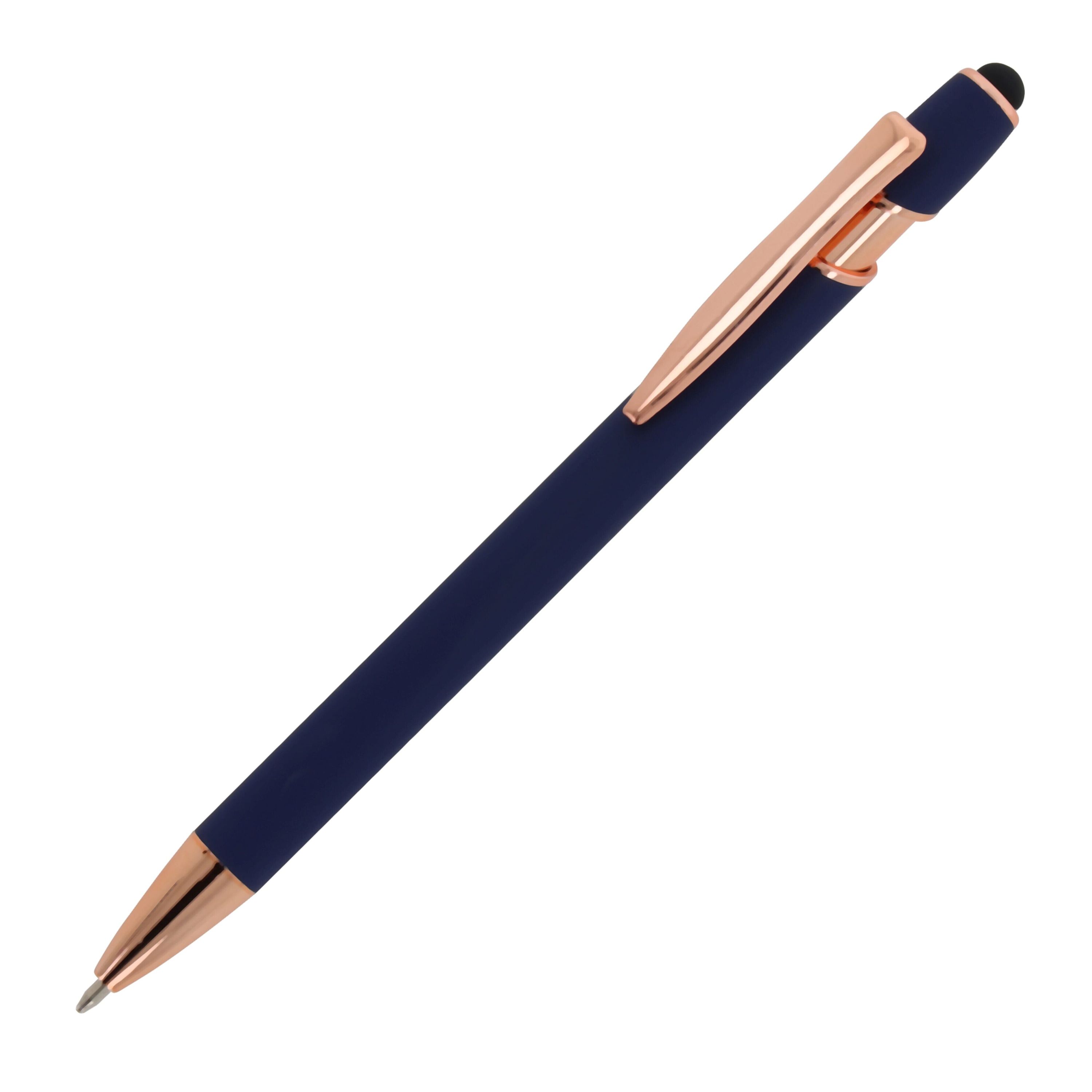 Kugelschreiber Paris Deluxe Metall gummiert - dunkelblau-529
