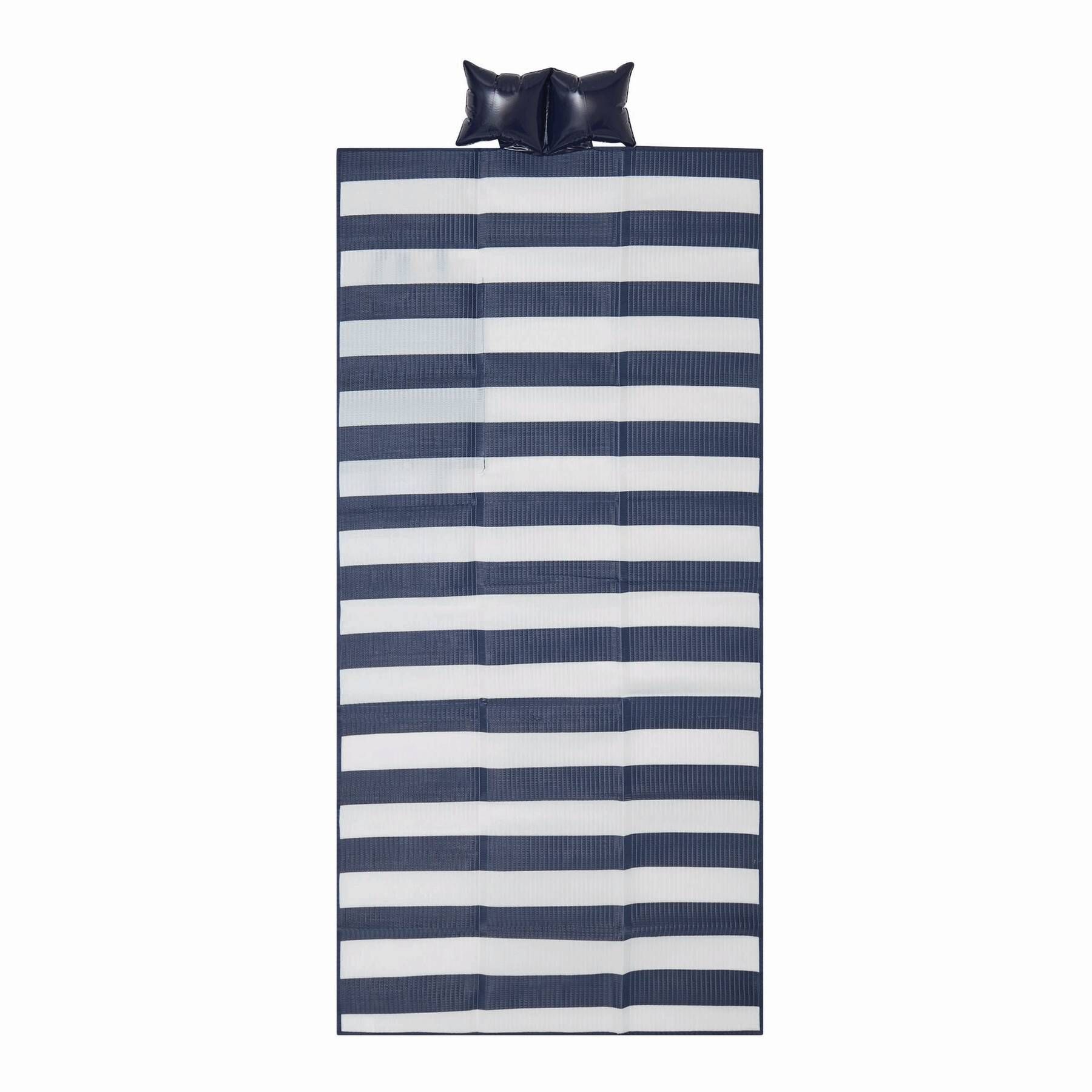 Maritime Strandmatte MARINA - blau - weiß-863