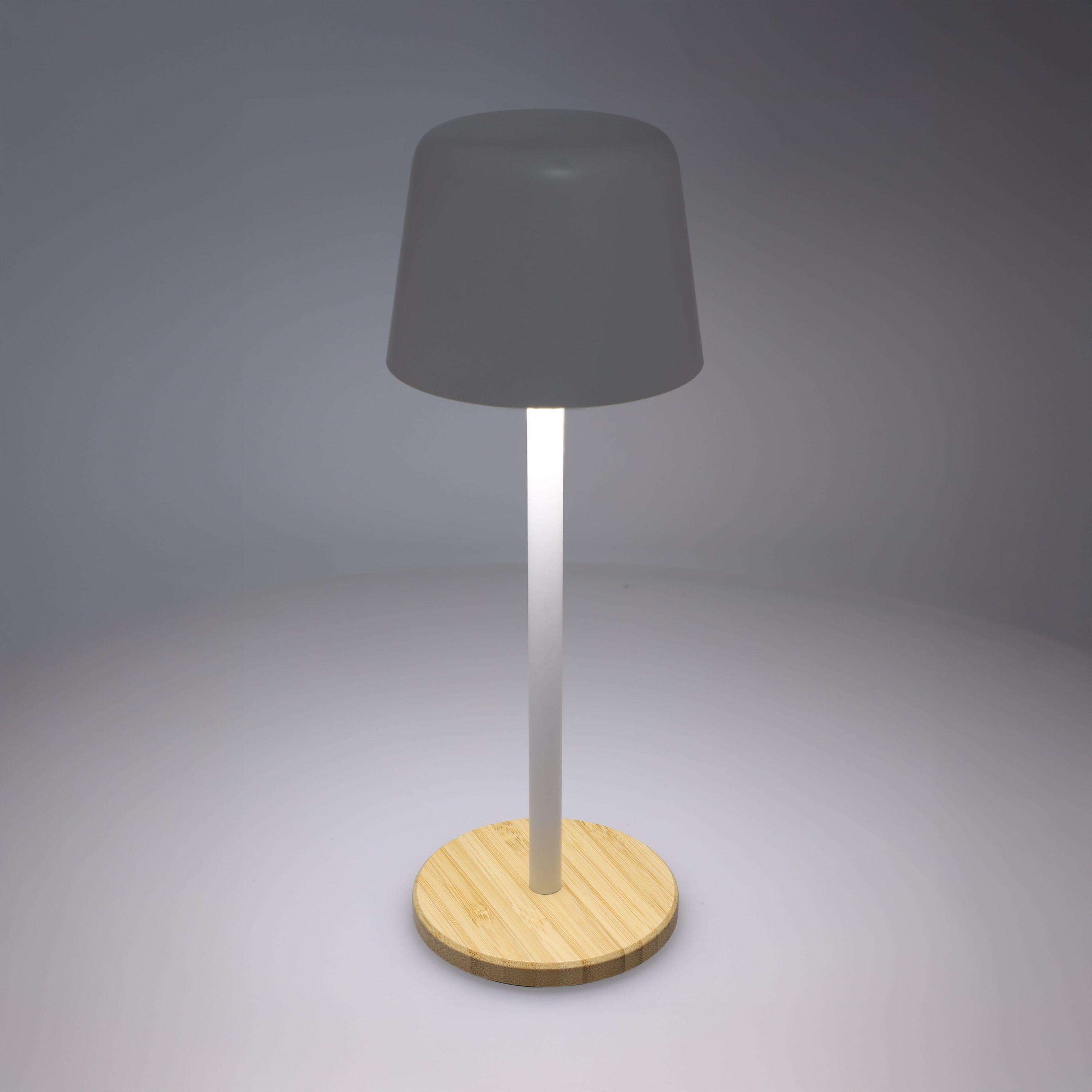 Solis Dimmbare Tischlampe mit Bambusfuß - weiss-876