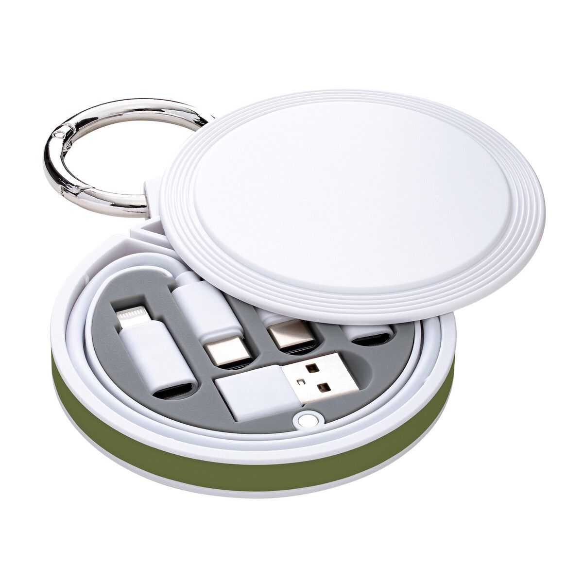 6-in-1 Ladekabel myCONVERTICS mit Ring - weiß - olivgrün-24