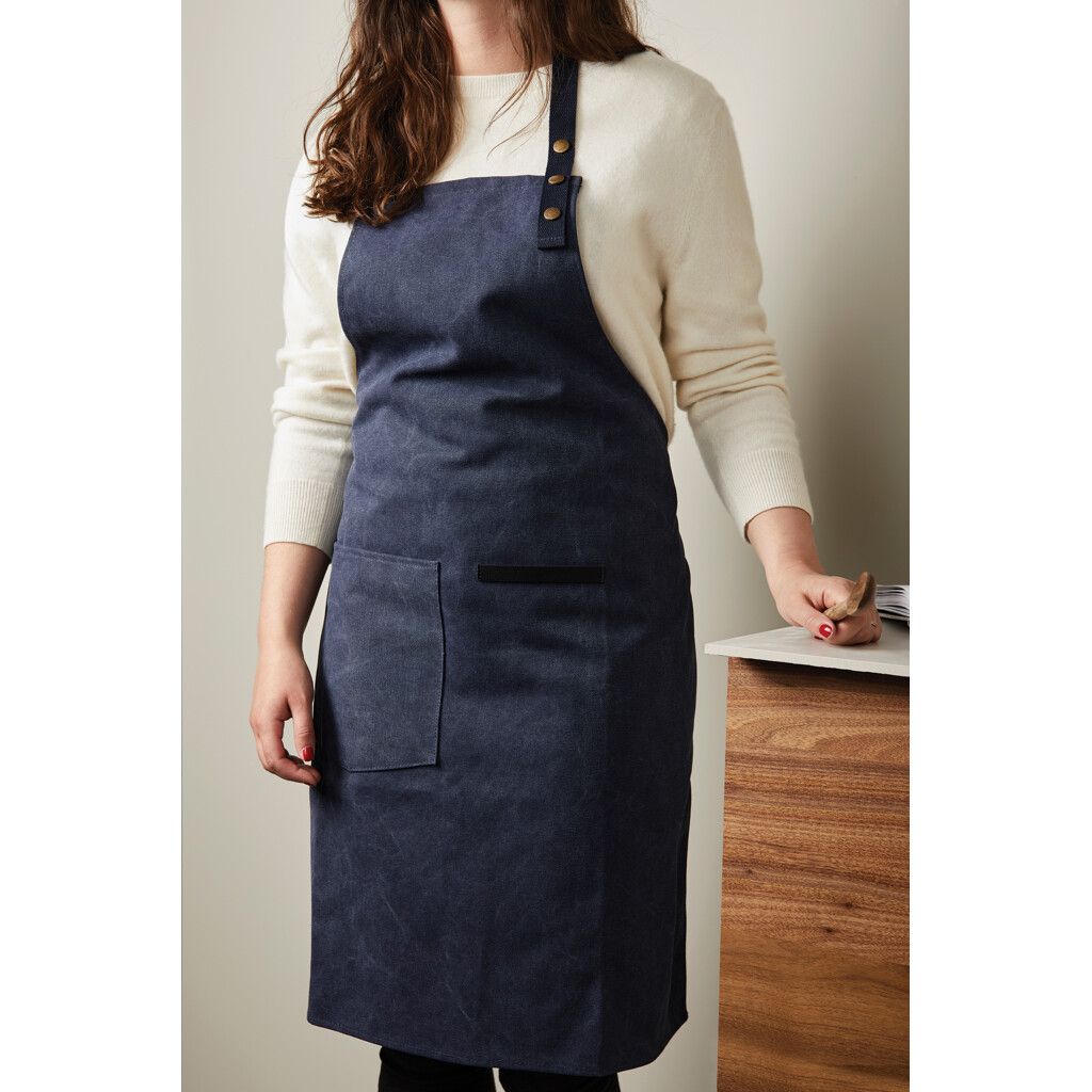 VINGA Tome Schürze aus GRS recyceltem Canvas - navy blau-943