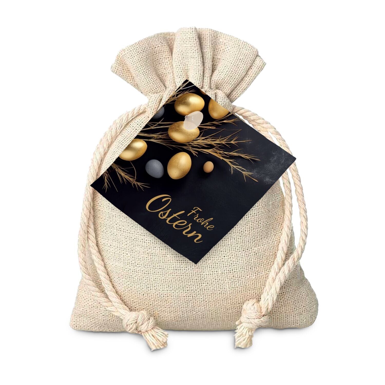 Goldenes Ostersäckchen mit Lindt Goldhase und Lindorkugel-787
