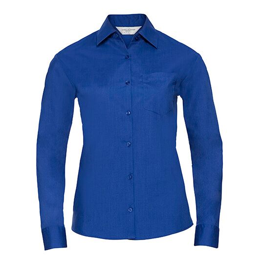 Ladies' Long Sleeve Classic Polycotton Poplin Shirt - bright royal-848