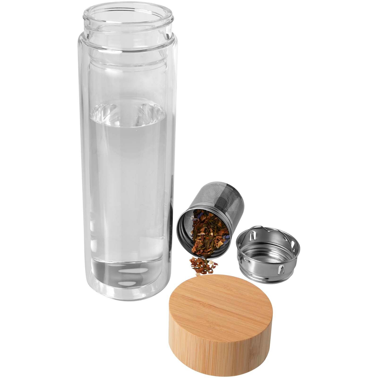 Bailey 400 ml Flasche aus Borosilikatglas mit Infuser und Bambusdeckel - transparent klar-776
