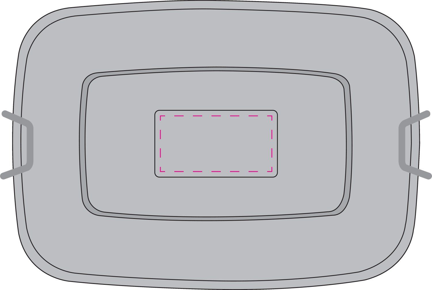 Veredelungsposition auf Deckel mittig