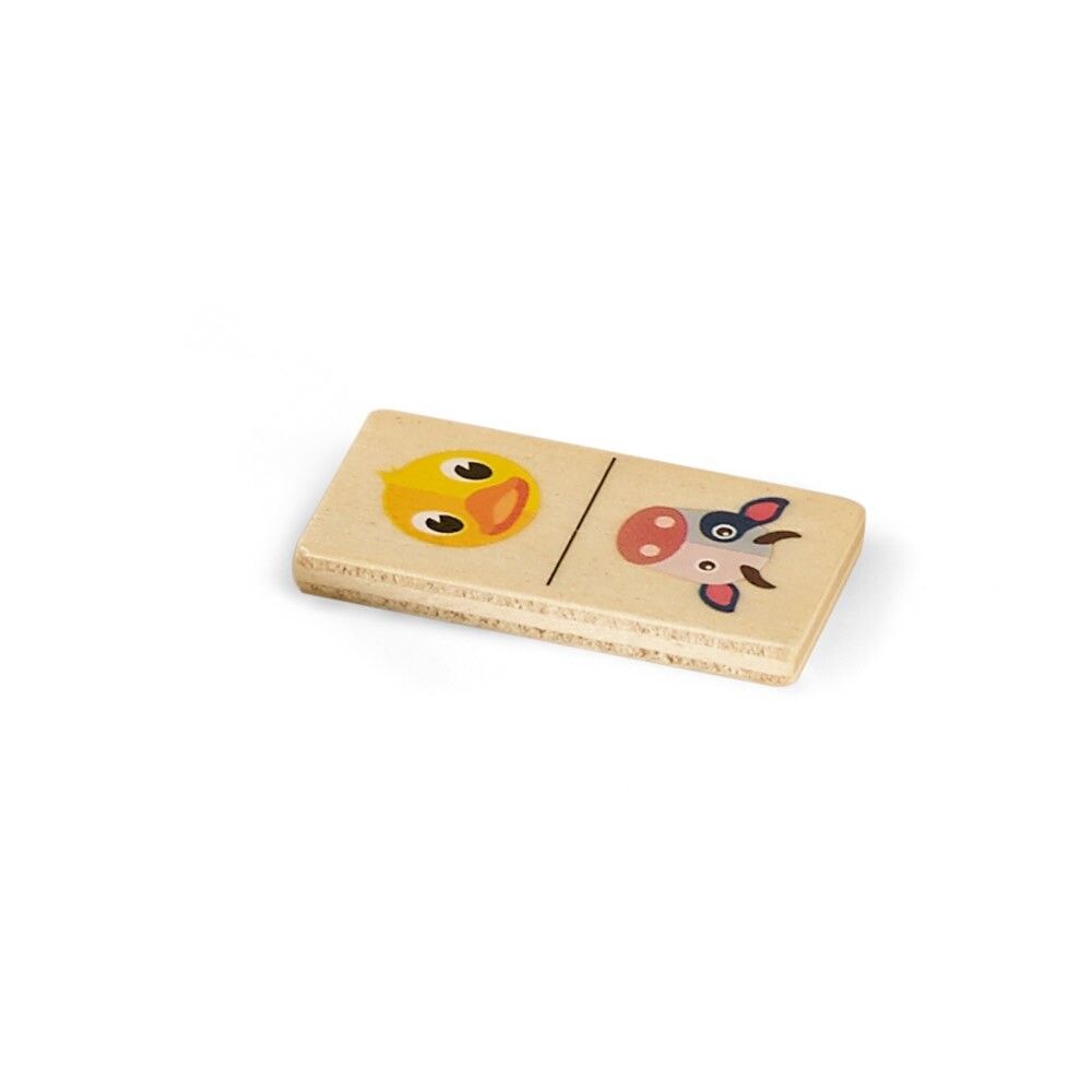 DOMIN Domino-Spiel aus Holz mit 28 Tierfiguren - naturhell-457