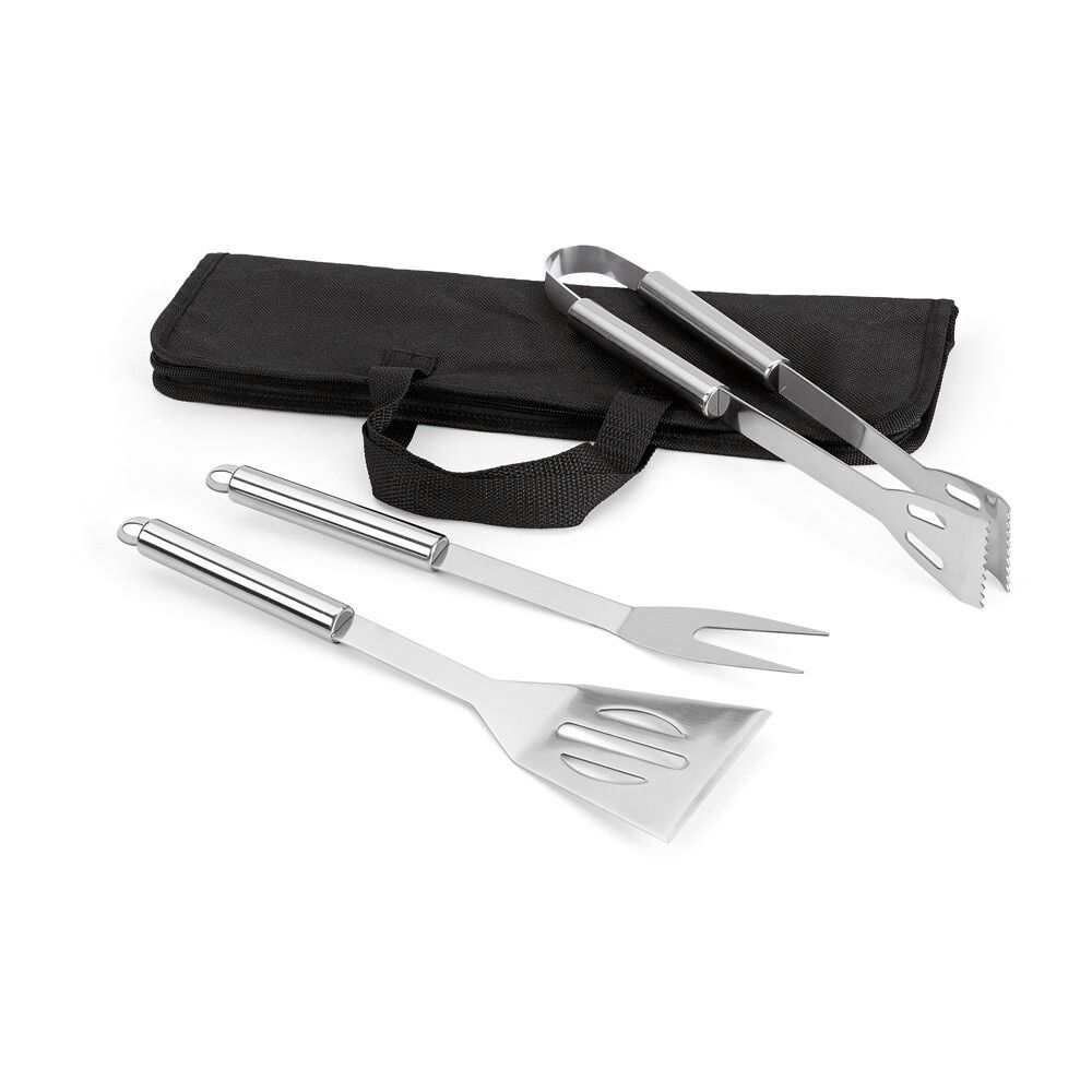 SOARES Grill - Set aus Edelstahl 3-teilig bestehend - schwarz-805