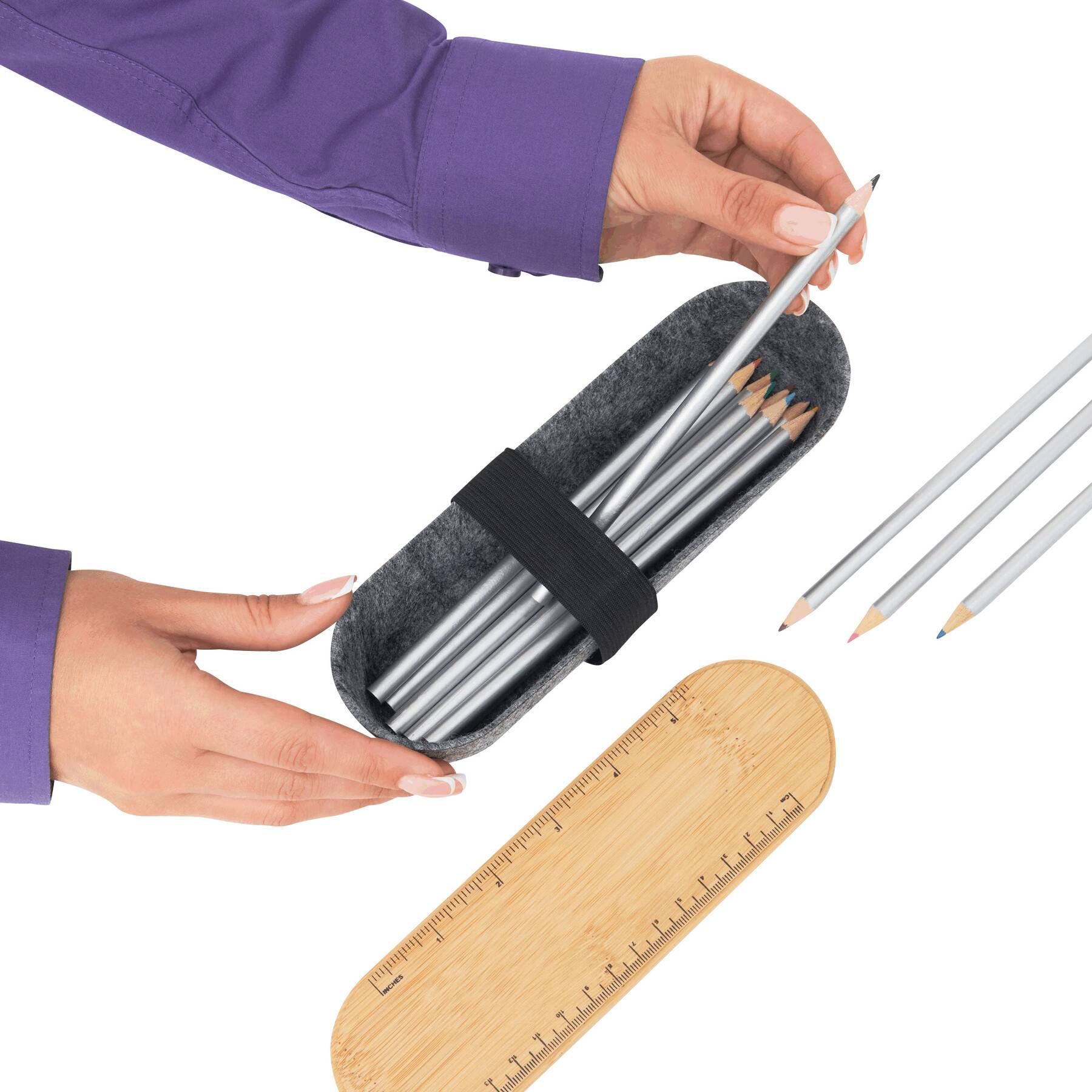 Stifteetui PEN STORE - braun - grau-649