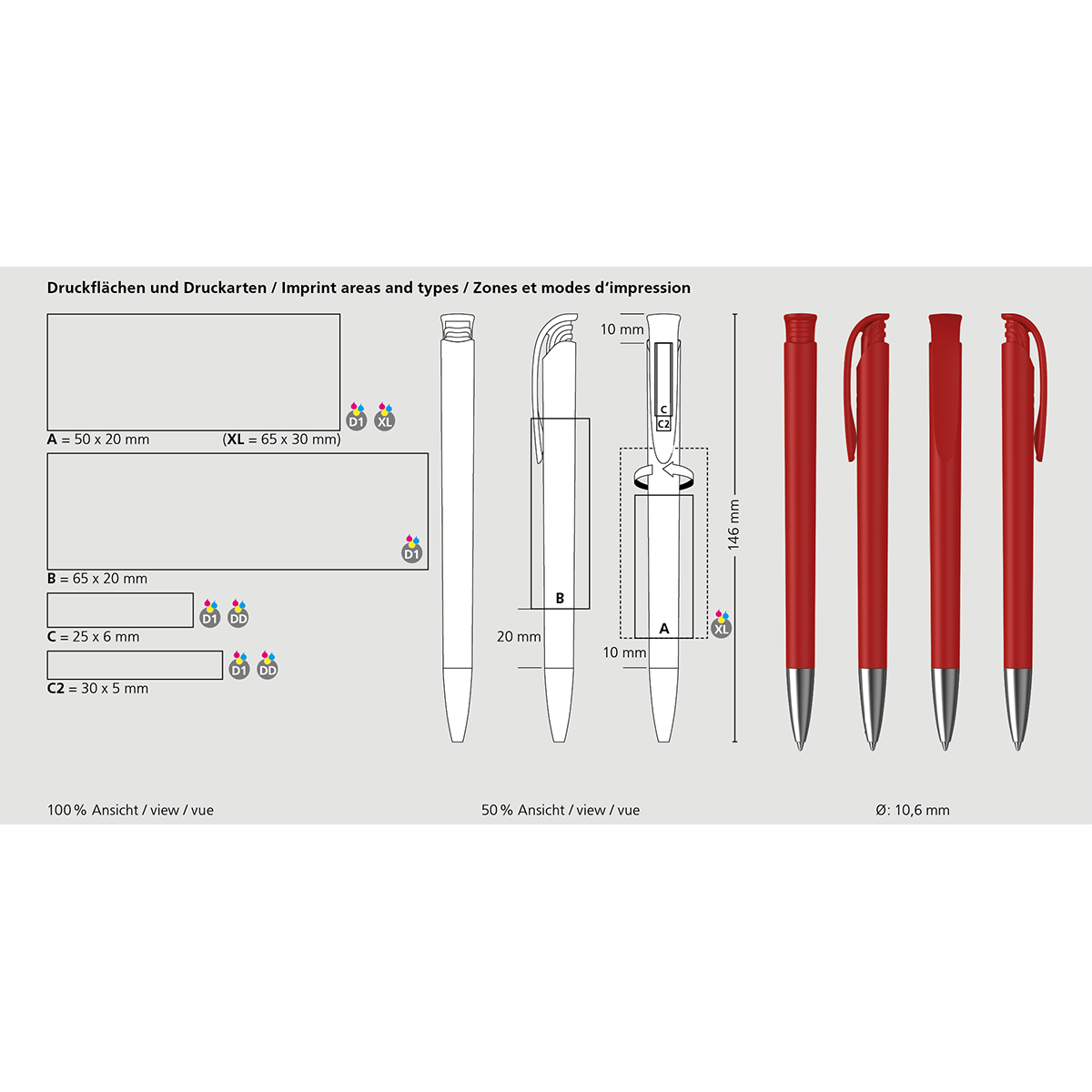 Druckkugelschreiber Jona matt Ms - dunkelblau-102