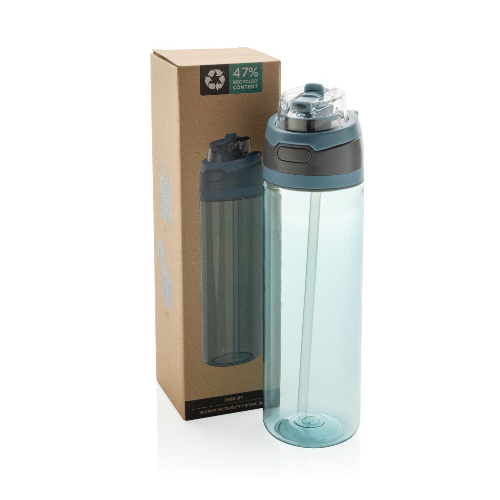 Omni Sip Wasserflasche 800ml aus RCS RPET - blau-581