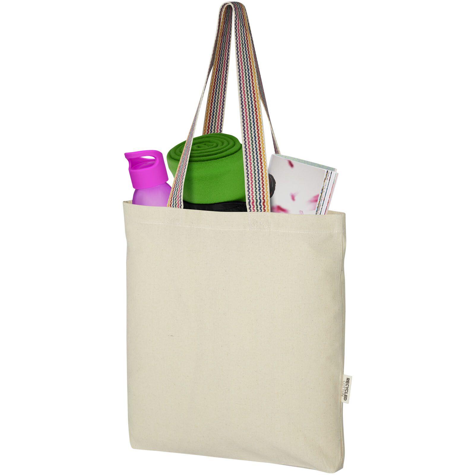 Rainbow 180 g/m² recycelte Tragetasche 5L - natur-392