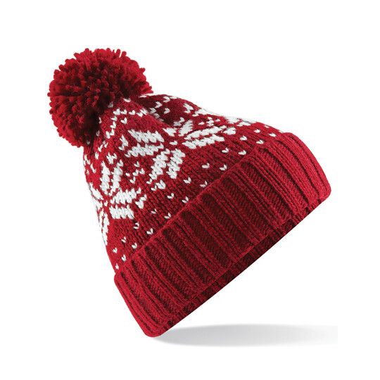 Fair Isle Snowstar® Beanie - classic red - white-914