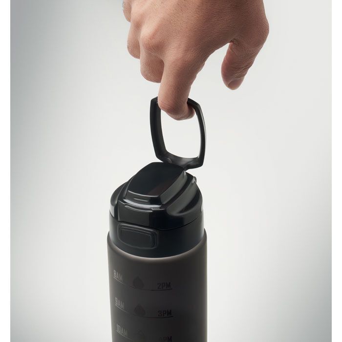 Sport-Trinkflasche RPET 1L LEVEL - schwarz-337