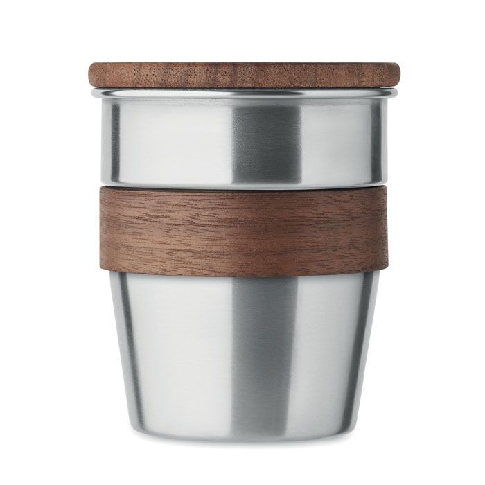 Einwandiger Becher 350 ml WALNUT - mattsilber-565