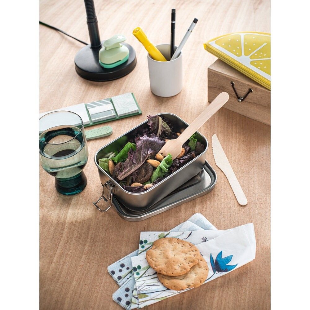 ALLSPICE Lunchbox. Robuste luftdichte Box aus (90% recyceltem) 750 mL - satinsilber-318