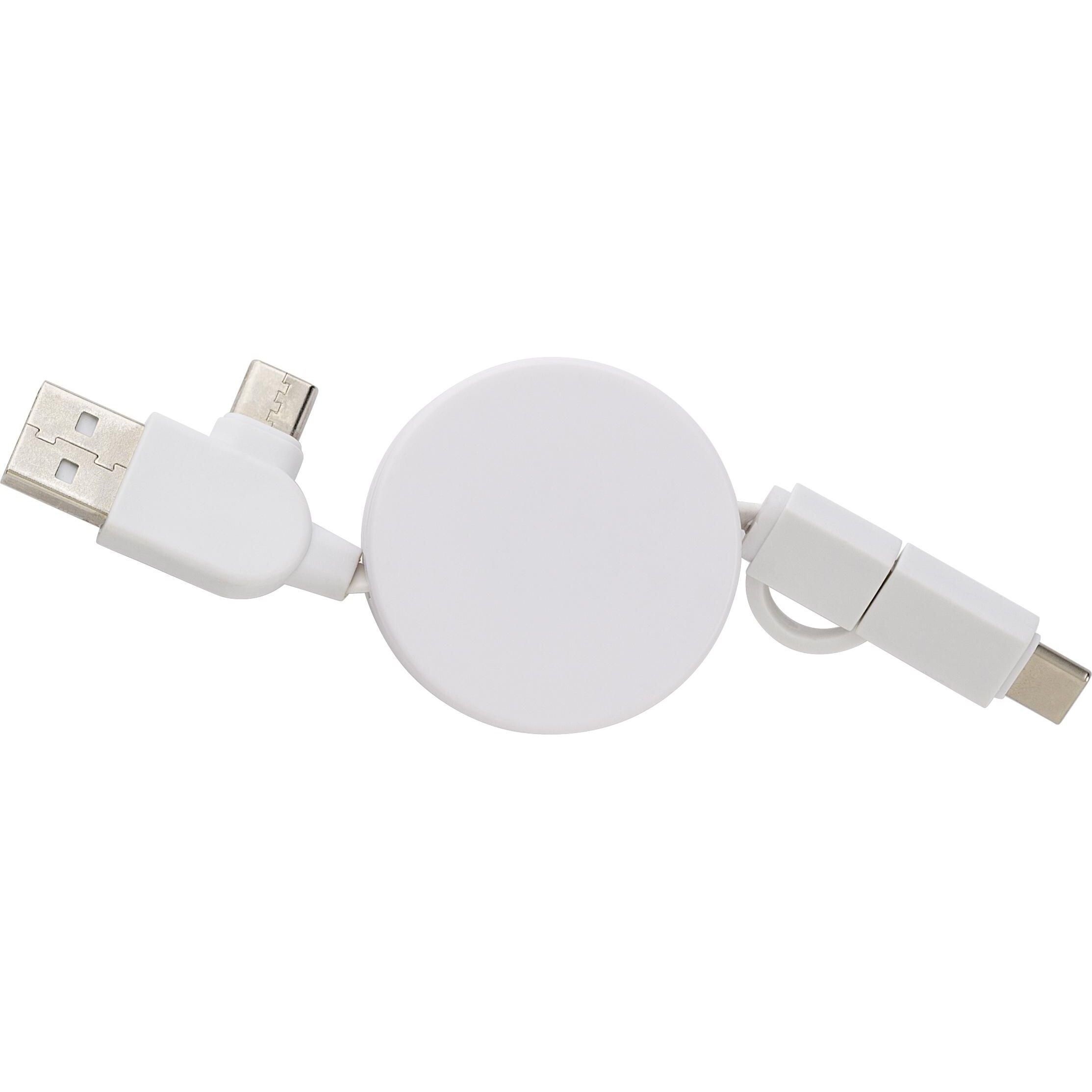 Verlängerbares ABS-Ladekabel Jared - weiß-627