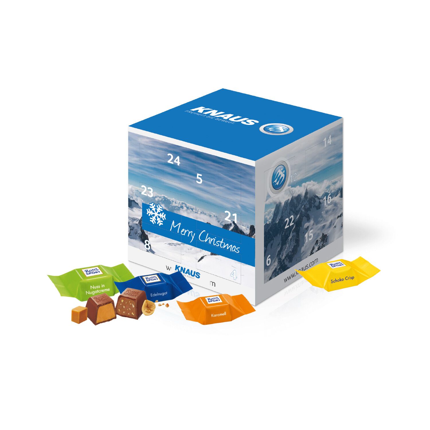 Adventskalender "Cube" mit Ritter Sport Schokowürfel-848