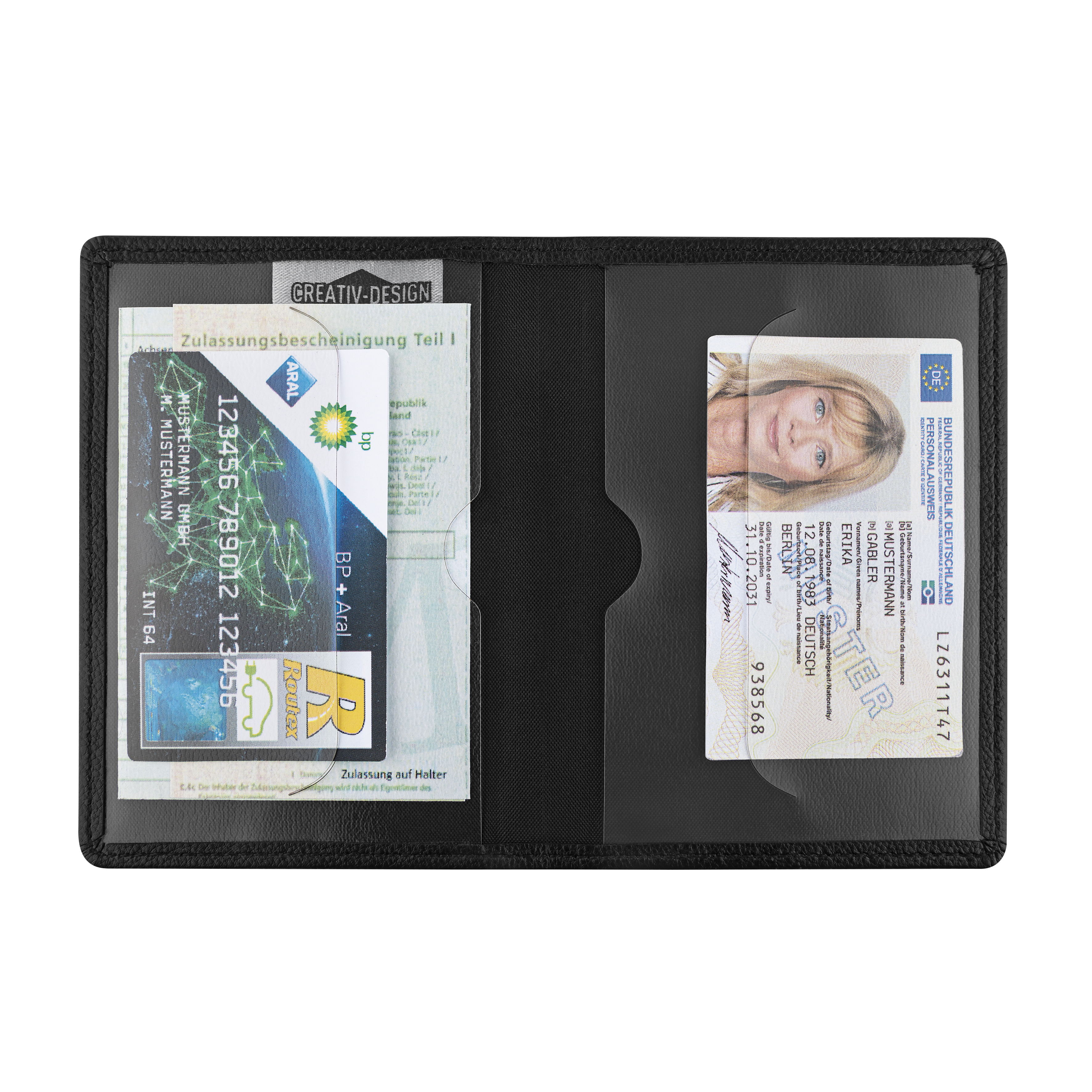 Blackmaxx® Kunstleder Führerscheintasche "GoMobility+" - schwarz-900