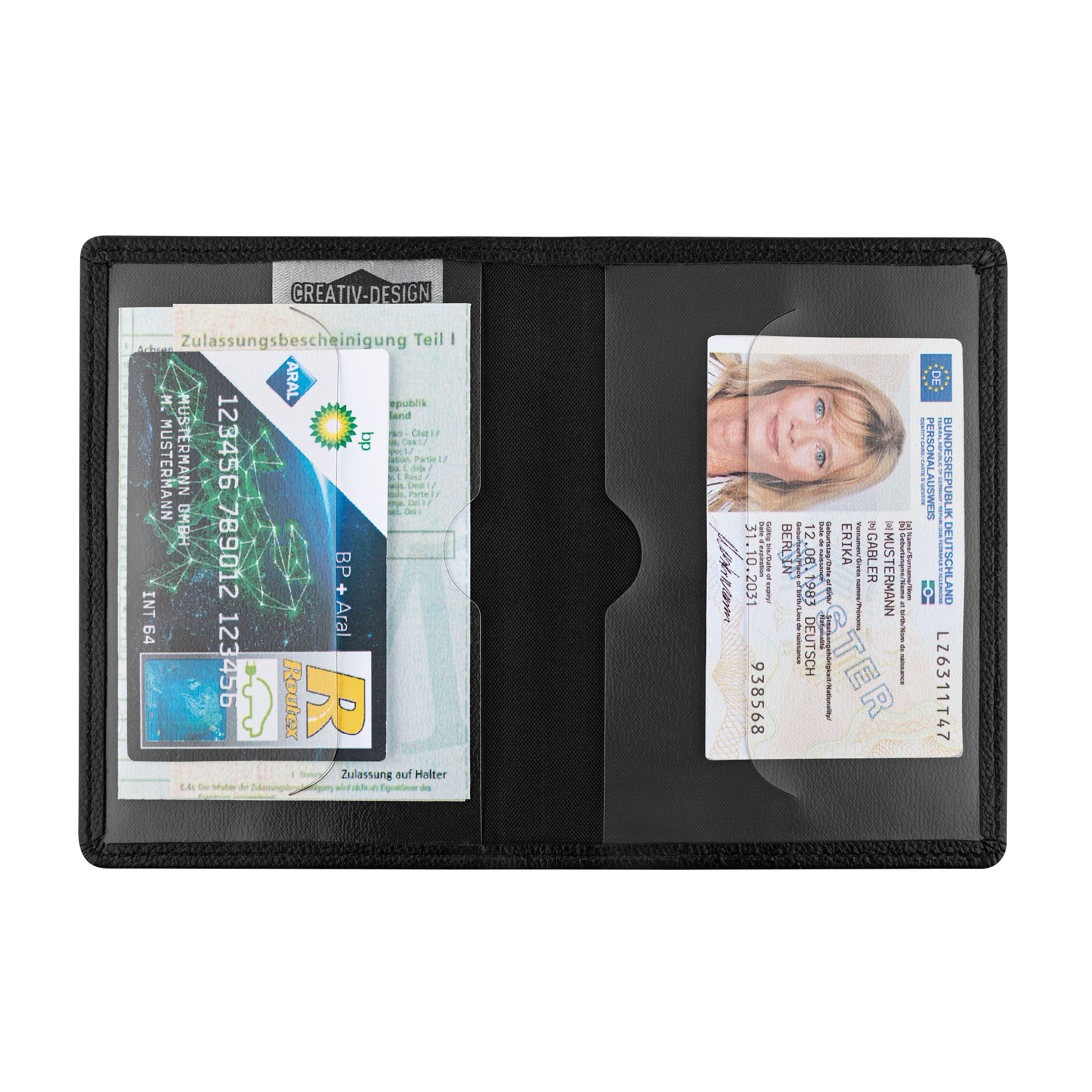 Blackmaxx® Kunstleder Führerscheintasche "GoMobility+" - schwarz-900