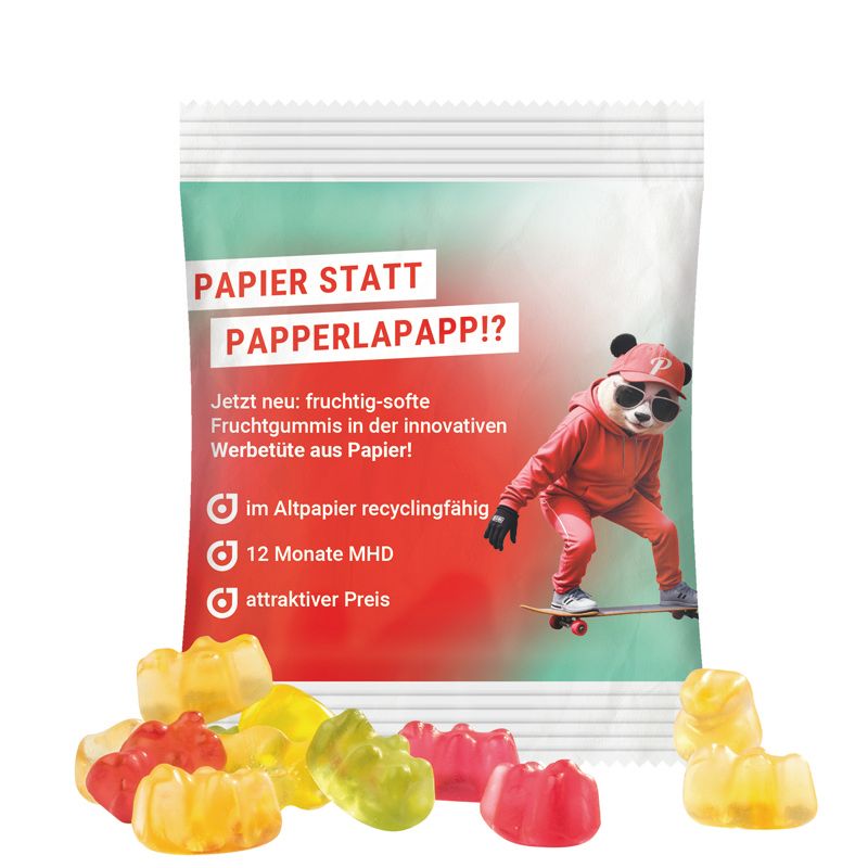 Minitüte 10 g, recyclingfähiges PapierPlus Pro weiß, Trolli Premium Bärchen-368