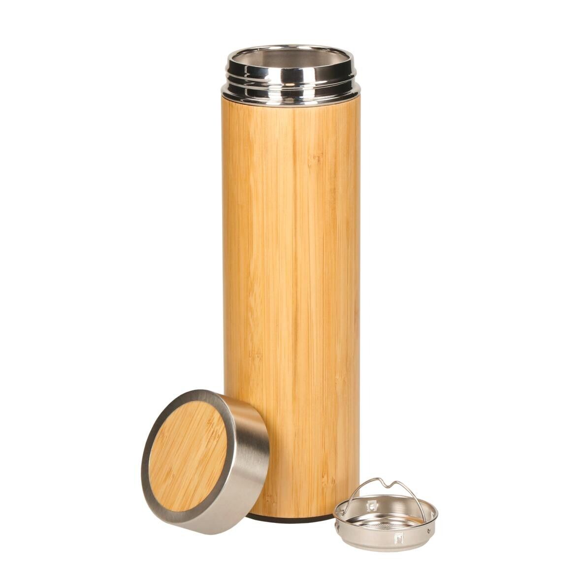 Vakuum Flasche Bambus, large - braun-479